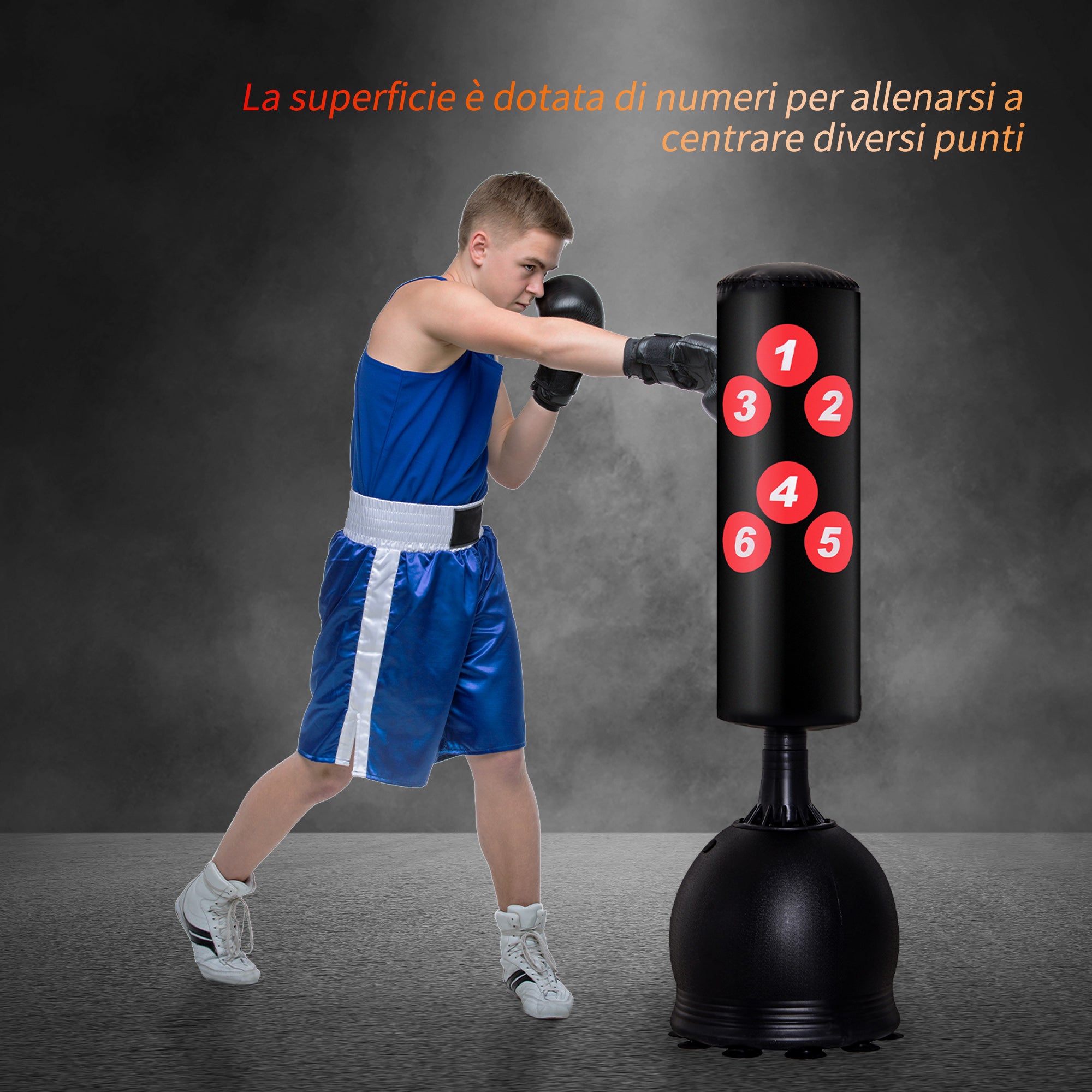 Easycomfort Sacco da Boxe da Terra, Sacco da Pugile per Adulti e Bambini, Fit Boxe Arti Marziali (50x50x165cm)
