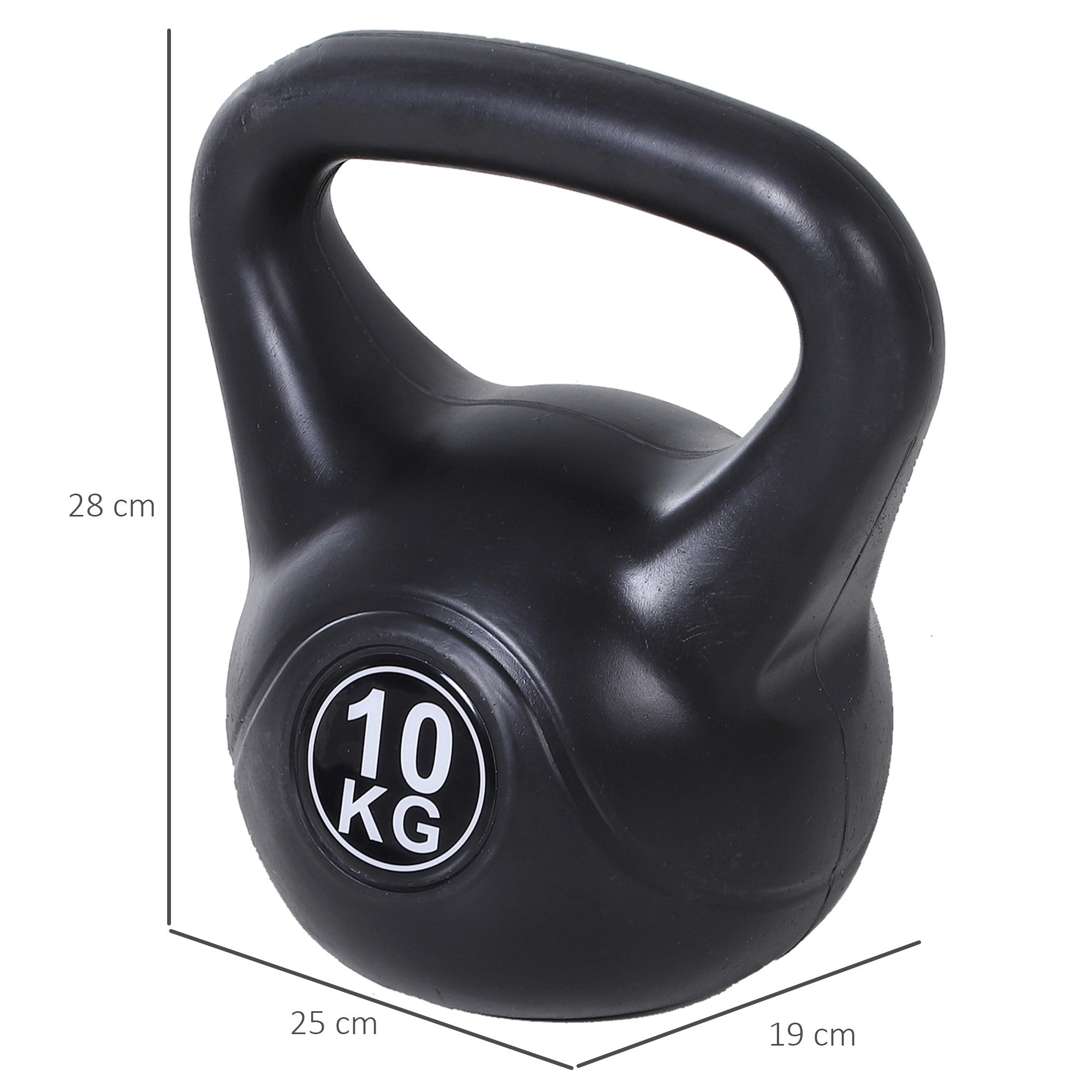 Easycomfort Kettlebell da 10 kg per Sport e Fitness in PVC con Sabbia e Maniglia Liscia Anti-Sfregamento