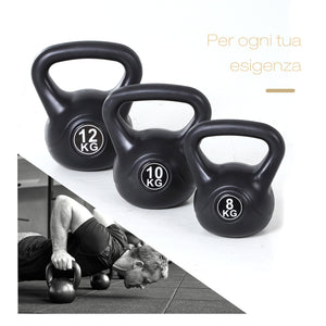 Easycomfort Kettlebell da 10 kg per Sport e Fitness in PVC con Sabbia e Maniglia Liscia Anti-Sfregamento
