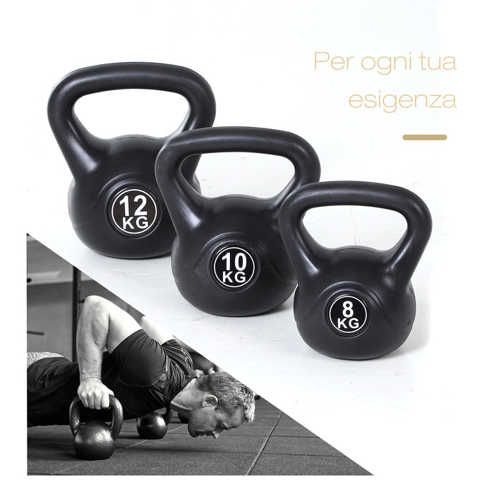 Easycomfort Kettlebell da 10 kg per Sport e Fitness in PVC con Sabbia e Maniglia Liscia Anti-Sfregamento
