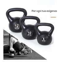 Easycomfort Kettlebell da 12 kg per Sport e Fitness in PVC con Sabbia e Maniglia Liscia Anti-Sfregamento