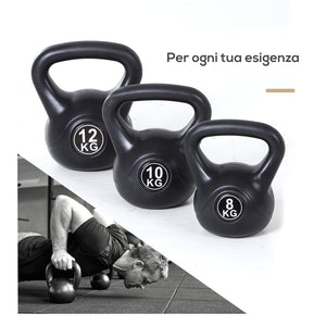 Easycomfort Kettlebell da 12 kg per Sport e Fitness in PVC con Sabbia e Maniglia Liscia Anti-Sfregamento