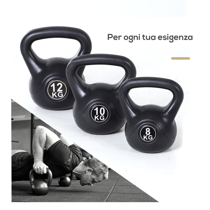 Easycomfort Kettlebell da 12 kg per Sport e Fitness in PVC con Sabbia e Maniglia Liscia Anti-Sfregamento