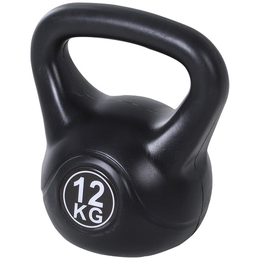 Easycomfort Kettlebell da 12 kg per Sport e Fitness in PVC con Sabbia e Maniglia Liscia Anti-Sfregamento