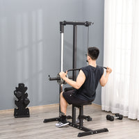 Easycomfort Stazione Fitness Pull Down da Casa con Panca e Cavo Regolabile, in Acciaio 107x120x190cm Nero