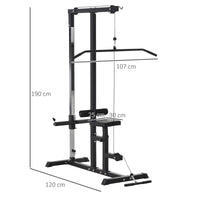 Easycomfort Stazione Fitness Pull Down da Casa con Panca e Cavo Regolabile, in Acciaio 107x120x190cm Nero