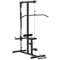 Easycomfort Stazione Fitness Pull Down da Casa con Panca e Cavo Regolabile, in Acciaio 107x120x190cm Nero