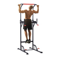 Easycomfort Barra per Trazioni Power Tower Stazione Fitness Multifunzione Regolabile 189-239cm in Acciaio Nero Rosso