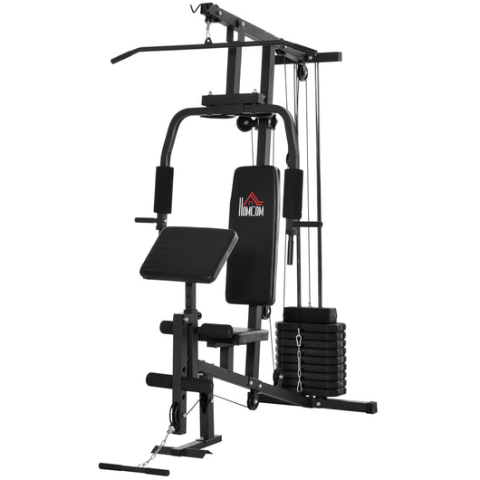 Easycomfort Stazione Fitness Multifunzione per Allenamento a Casa e Professionale in Acciaio, 148x108x207 cm, Nero