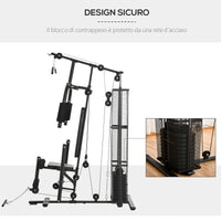 Easycomfort Stazione Fitness Palestra Multifunzione per Allenamento a Casa e Professionale, Acciaio 150x110x210cm Nero