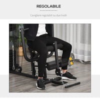 Easycomfort Stazione Fitness Palestra Multifunzione per Allenamento a Casa e Professionale, Acciaio 150x110x210cm Nero