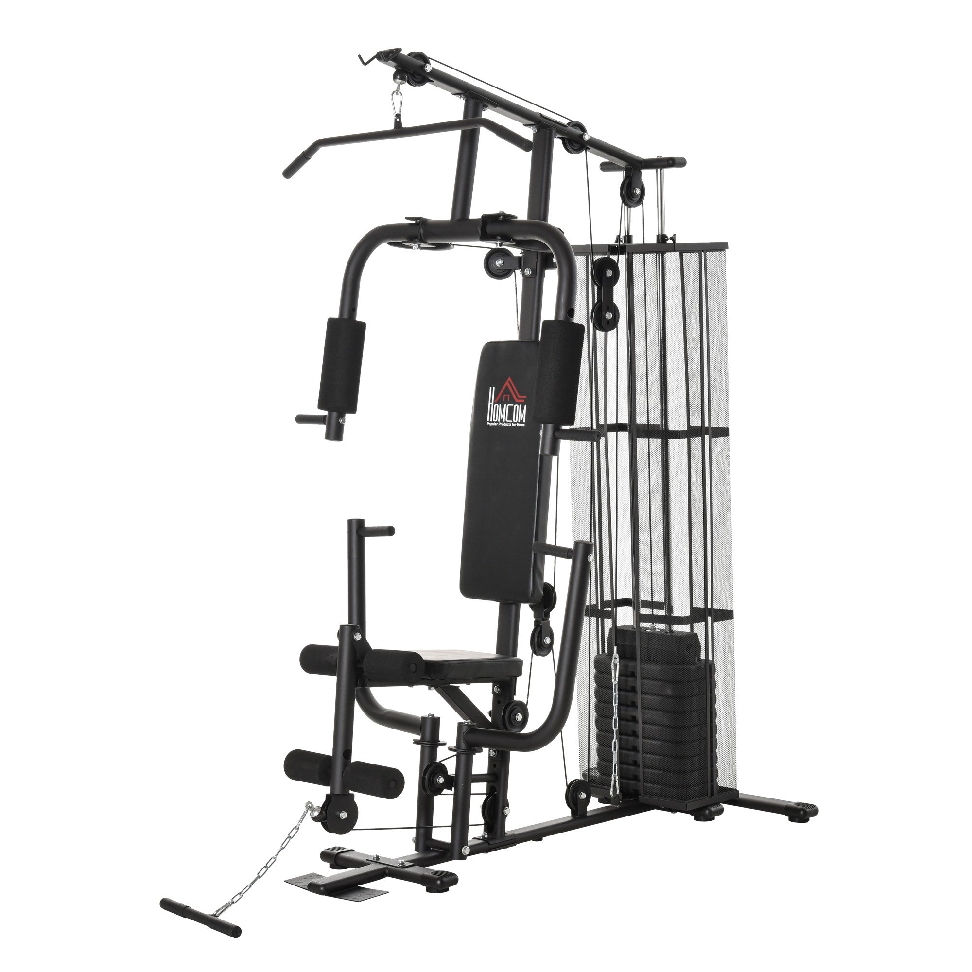 Easycomfort Stazione Fitness Palestra Multifunzione per Allenamento a Casa e Professionale, Acciaio 150x110x210cm Nero
