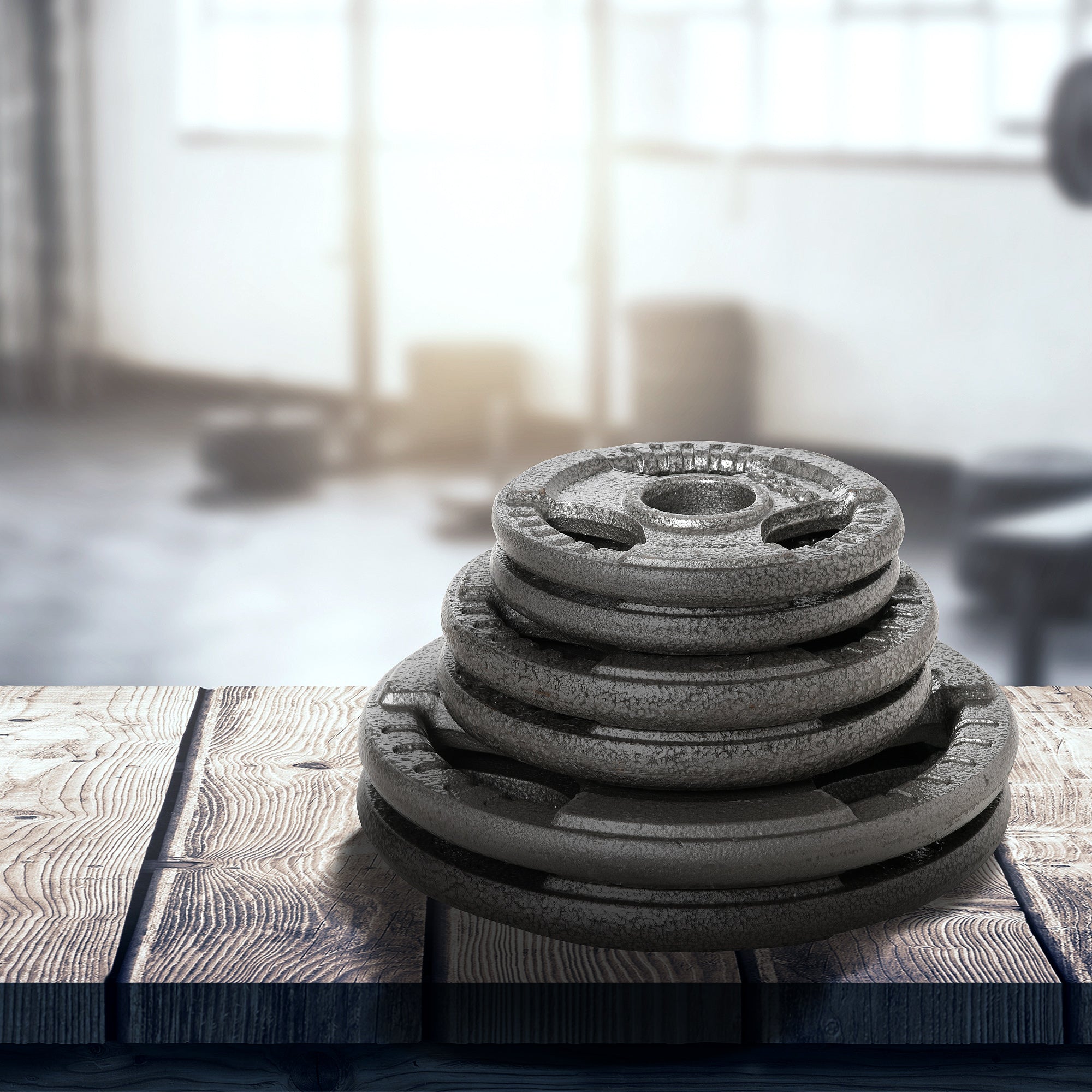 Easycomfort Set di 6 Dischi Pesi per Bilanciere e Manubri 2.5-35KG, Dischi palestra in Acciaio, Ideali per Bilancieri Olimpionici, Argento