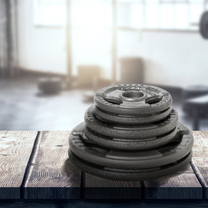 Easycomfort Set di 6 Dischi Pesi per Bilanciere e Manubri 2.5-35KG, Dischi palestra in Acciaio, Ideali per Bilancieri Olimpionici, Argento