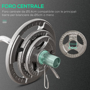 Easycomfort Set di 6 Dischi Pesi per Bilanciere e Manubri 2.5-35KG, Dischi palestra in Acciaio, Ideali per Bilancieri Olimpionici, Argento