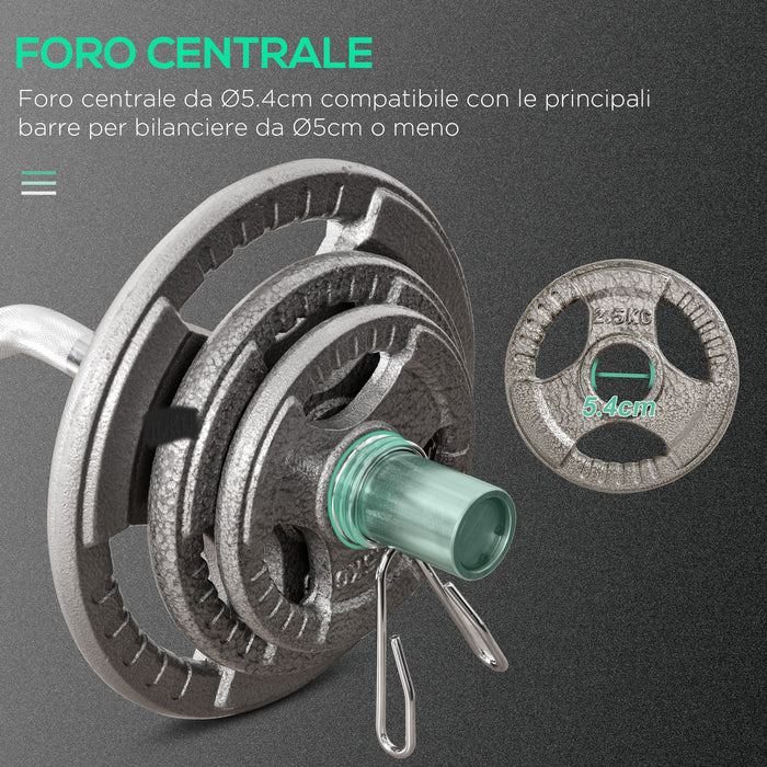 Easycomfort Set di 6 Dischi Pesi per Bilanciere e Manubri 2.5-35KG, Dischi palestra in Acciaio, Ideali per Bilancieri Olimpionici, Argento