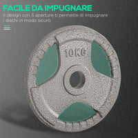 Easycomfort Set di 6 Dischi Pesi per Bilanciere e Manubri 2.5-35KG, Dischi palestra in Acciaio, Ideali per Bilancieri Olimpionici, Argento