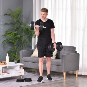 Easycomfort Set Manubri Palestra 30kg (8x2.5kg, 4x1.5kg), Pesi Palestra con 12 Dischi da 1.5kg, 2.5kg, ?25mm, per Allenamento a Casa