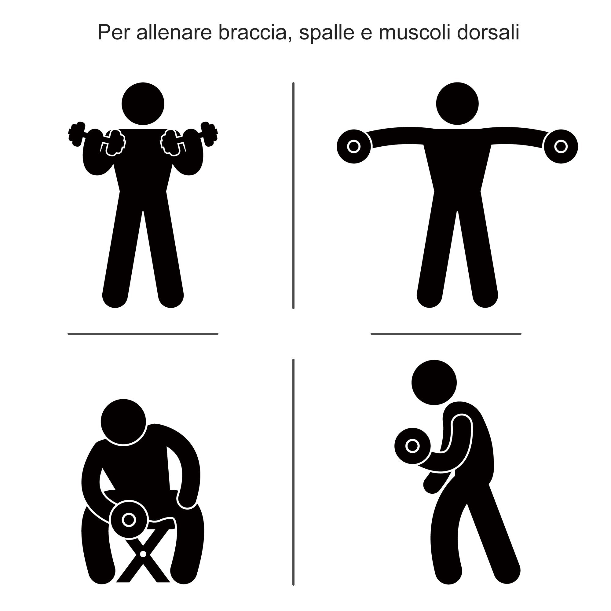 Easycomfort Set Manubri Palestra 30kg (8x2.5kg, 4x1.5kg), Pesi Palestra con 12 Dischi da 1.5kg, 2.5kg, ?25mm, per Allenamento a Casa