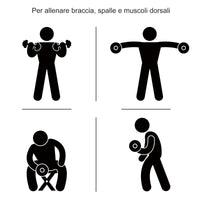 Easycomfort Set Manubri Palestra 30kg (8x2.5kg, 4x1.5kg), Pesi Palestra con 12 Dischi da 1.5kg, 2.5kg, ?25mm, per Allenamento a Casa