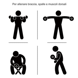 Easycomfort Set Manubri Palestra 30kg (8x2.5kg, 4x1.5kg), Pesi Palestra con 12 Dischi da 1.5kg, 2.5kg, ?25mm, per Allenamento a Casa