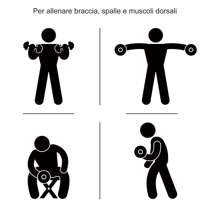 Easycomfort Set Manubri Palestra 30kg (8x2.5kg, 4x1.5kg), Pesi Palestra con 12 Dischi da 1.5kg, 2.5kg, ?25mm, per Allenamento a Casa