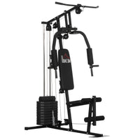 Easycomfort Stazione Fitness con Pesi da 45kg per Allenamento a Casa, 135x103x210cm, Nero