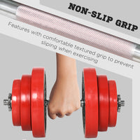 Easycomfort Set Manubri Palestra con Pesi da 40kg rivestiti in Gomma, in Metallo e Sabbia di Ferro, 45x26x26 cm, Rossa