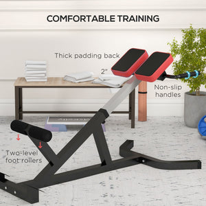 EasyComfort Sedia Romana ad Altezza Regolabile con Imbottitura Spessa, in Acciaio e PU, 126x70x67-84 cm, Nera