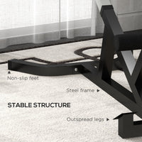 EasyComfort Sedia Romana ad Altezza Regolabile con Imbottitura Spessa, in Acciaio e PU, 126x70x67-84 cm, Nera