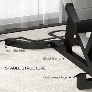 EasyComfort Sedia Romana ad Altezza Regolabile con Imbottitura Spessa, in Acciaio e PU, 126x70x67-84 cm, Nera