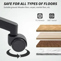 Sedia da Ufficio Traspirante e Reclinabile ad Altezza Regolabile, in Tessuto a Rete, 65x59x92.5-102.5 cm, Nero