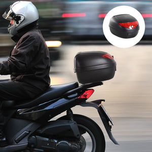EasyComfort Baule Bauletto per Moto Motorini Scooter Posteriore Universale in Plastica 40 x 38 x 28cm Nero, 24L