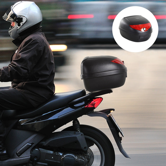 EasyComfort Baule Bauletto per Moto Motorini Scooter Posteriore Universale in Plastica 40 x 38 x 28cm Nero, 24L