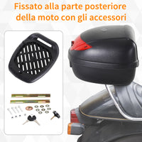 EasyComfort Baule Bauletto per Moto Motorini Scooter Posteriore Universale in Plastica 40 x 38 x 28cm Nero, 24L