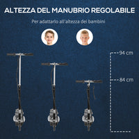 Easycomfort Monopattino Pieghevole per Bambini 7-12 Anni da 120W con Freno e Cavalletto, 75x37x98 cm, Nero