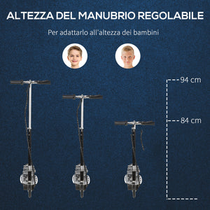 Easycomfort Monopattino Pieghevole per Bambini 7-12 Anni da 120W con Freno e Cavalletto, 75x37x98 cm, Nero