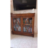 Consolle 1 cassetto grande arte povera in legno massello e mdf con rifinitura noce Bassano- Mis. 101X40X89 H