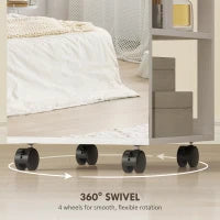 Specchio Porta Gioielli con Luci LED Armadio per Gioielli a Giro di 360° Serratura e Chiavi Superficie Bianca e Rivestimento Beige