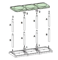 MONGARDI Portasacco-Portarifiuti TRIS Raccolta Differenziata  97 x 36 x 80