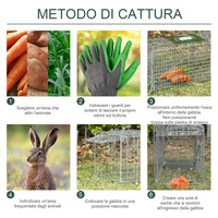 Easycomfort Gabbia Trappola per Animali Vivi Pieghevole in Acciaio, 81x26x34.5cm, Argento