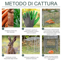 Easycomfort Gabbia Trappola per Ratti, Topi e Nutrie Pieghevole in Acciaio, 93x31x34.5cm, Argento