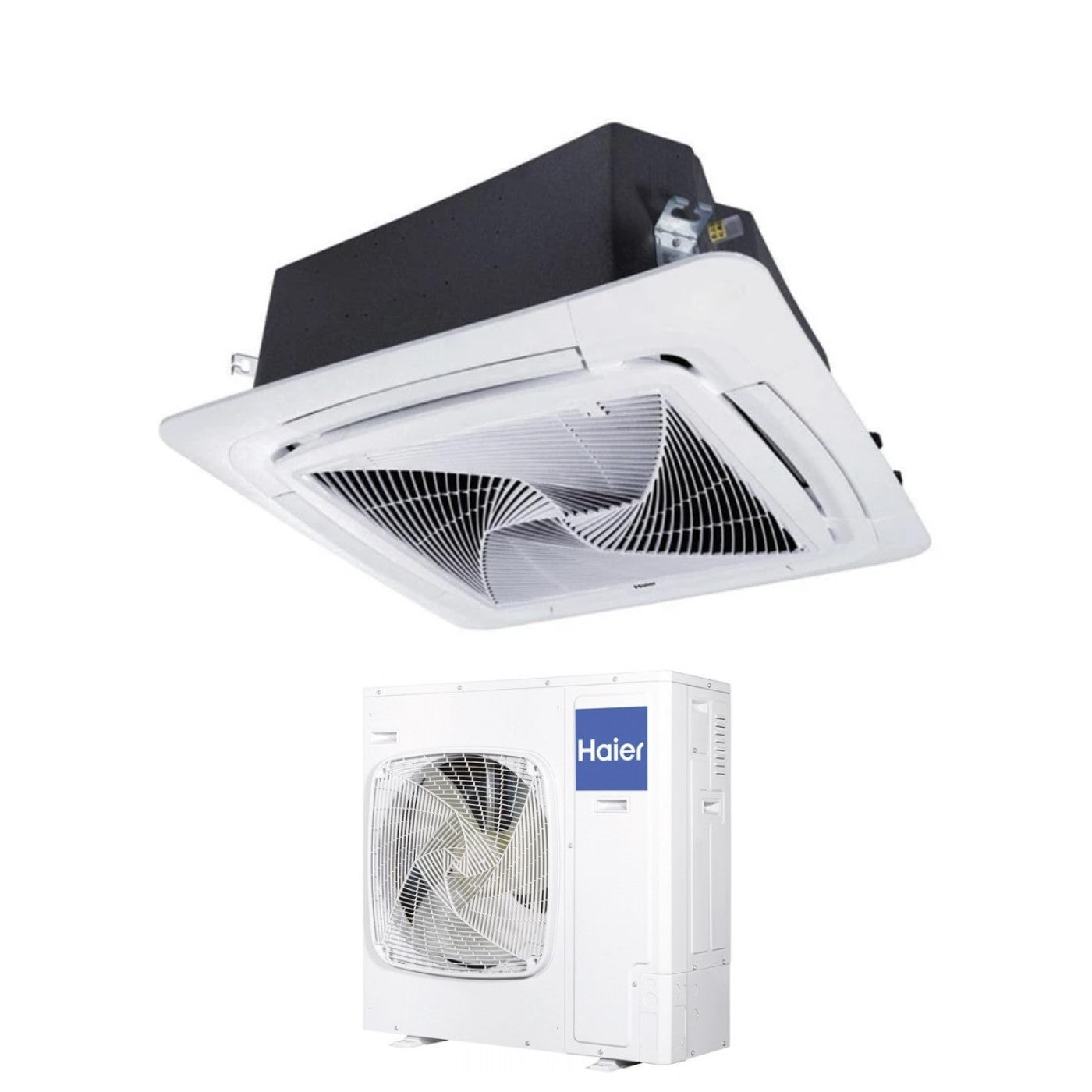 Climatizzatore Condizionatore Haier Cassetta 90x90 Round Flow 48000 Btu ABH140K1ERG Trifase R-32 Wi-Fi Optional con Pannello No Sensor Incluso Comando a filo Haier YR-E16B