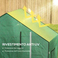 Copertura PE per Serra da Giardino con Porta a Cerniera e Finestre, 140x73x190cm, Verde