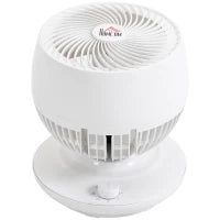 Ventilatore da Tavolo 3 Velocità, Oscillazione 70° e Inclinazione 90°, 27x27x34cm, Bianco e Nero