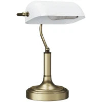 Lampada da Tavolo Regolabile con Interruttore, 26.8x22x39.5 cm, Bianco