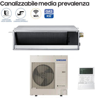 Climatizzatore Condizionatore Samsung Inverter Canalizzato Canalizzabile Media Prevalenza 36000 Btu AC100RNMDKG/EU Trifase R-32 Classe A+/A+ Con Comando a Filo Incluso - Novità