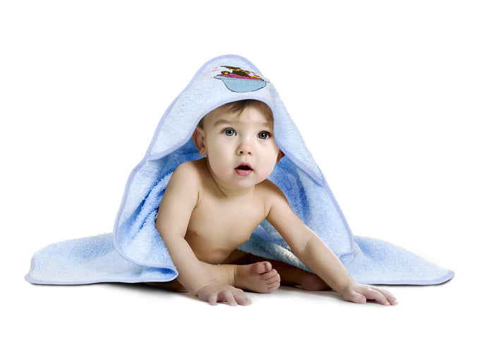 Accappatoio Baby Triangolo In 100% Cotone - Accappatoio - Azzurro
