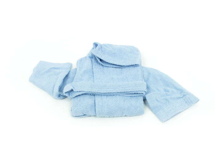 Accappatoio Per Bambini In Spugna Modello Children Colore Azzurro - 8 Anni - Azzurro