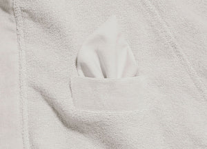 Accappatoio Con Cappuccio E Tasche In Spugna Mod. Joy Tinta Unita Perla - M-L - Perla